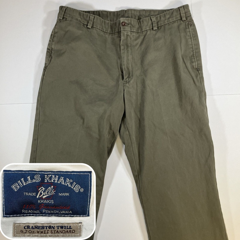 Bills Khakis M2 Classic Fit Pants Mens 40x28.5 Olive Green Made USA Twill
